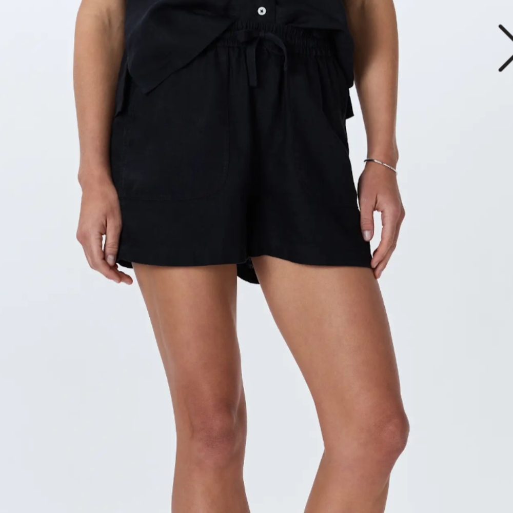 Quince Linen Pull On Shorts Black M